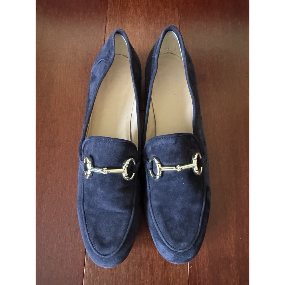 Bruno Magli Women's Blue Luna Suede Bit Loafers Size 10